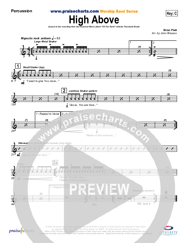 High Above Percussion (Parachute Band)