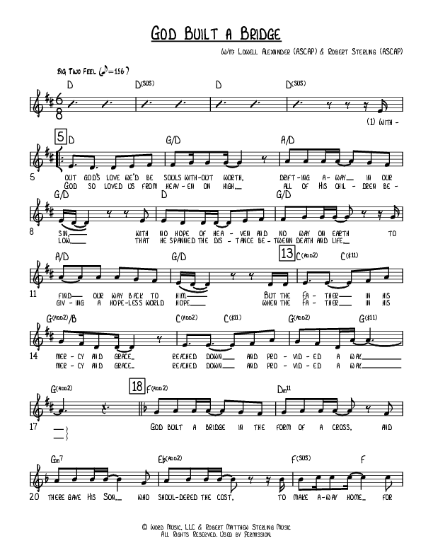 God Built A Bridge Lead Sheet (Robert Sterling)
