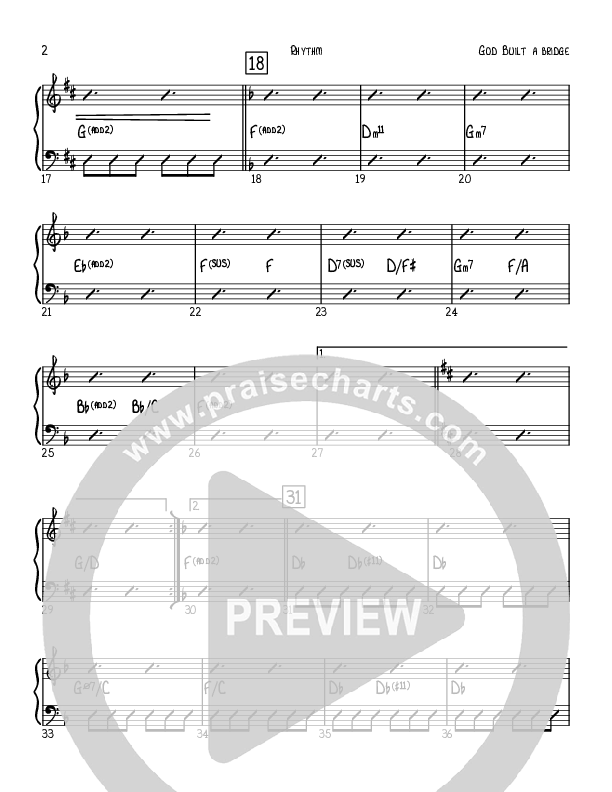 God Built A Bridge Rhythm Chart (Robert Sterling)