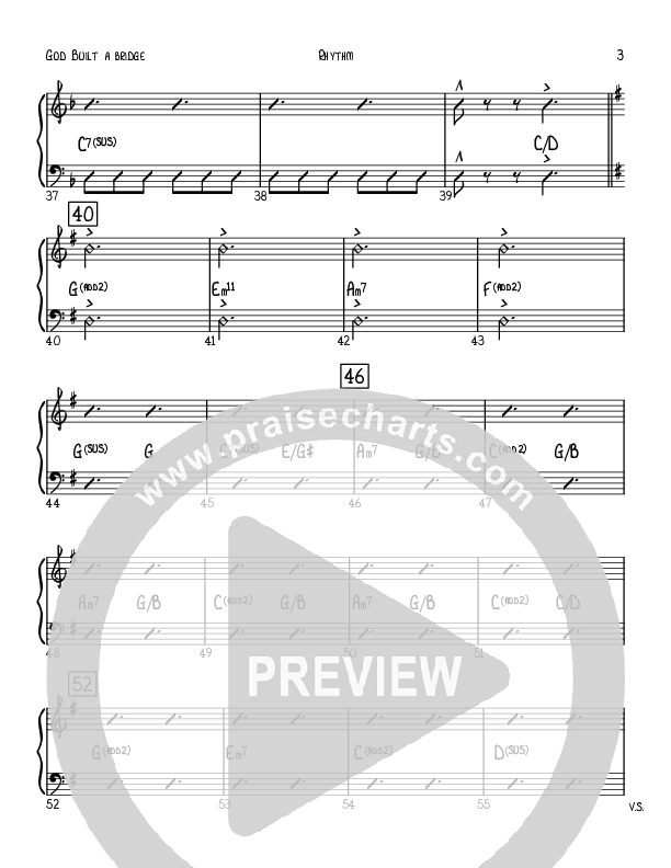 God Built A Bridge Rhythm Chart (Robert Sterling)