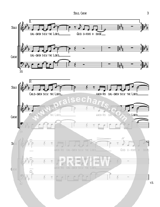 God Opens A Door Choir Sheet (Robert Sterling)