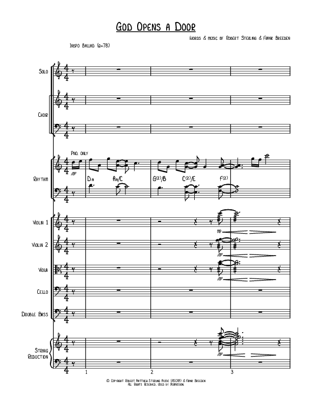 God Opens A Door Conductor's Score (Robert Sterling)