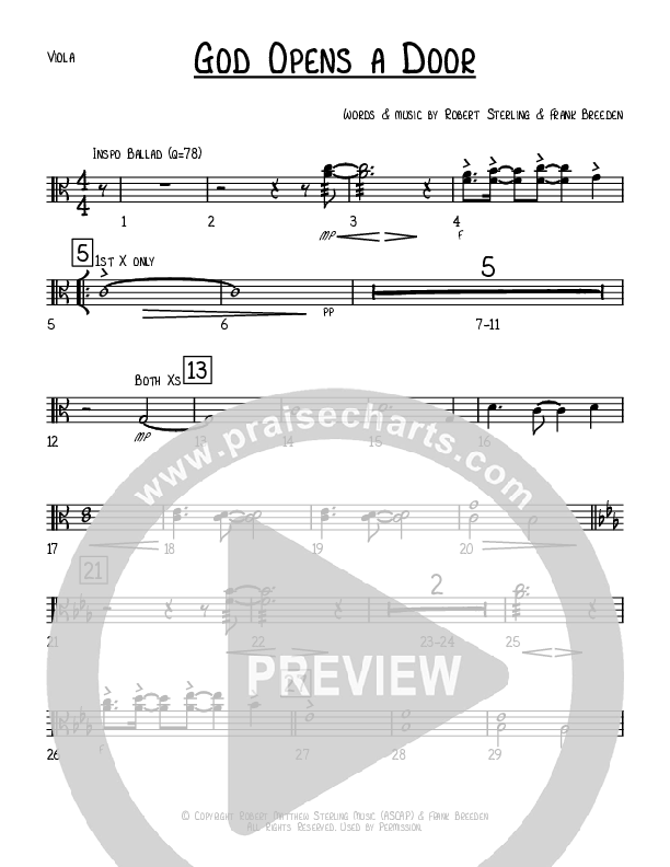 God Opens A Door Viola (Robert Sterling)