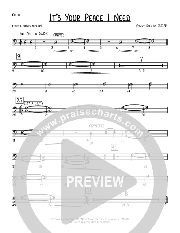 It's Your Peace I Need Cello (Robert Sterling)