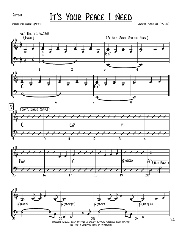 It's Your Peace I Need Rhythm Chart (Robert Sterling)