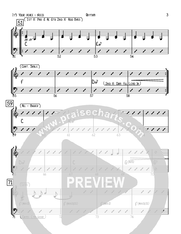 It's Your Peace I Need Rhythm Chart (Robert Sterling)