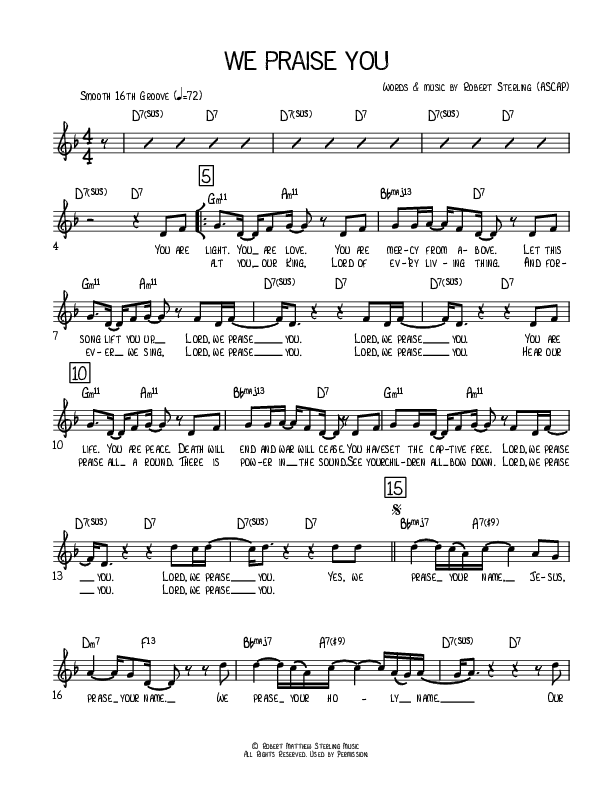 We Praise You Lead Sheet (Robert Sterling)