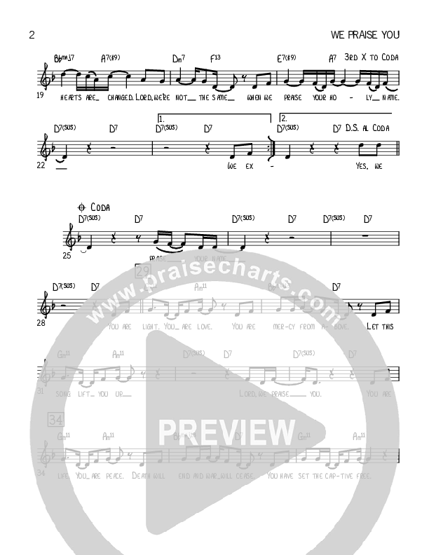 We Praise You Lead Sheet (Robert Sterling)