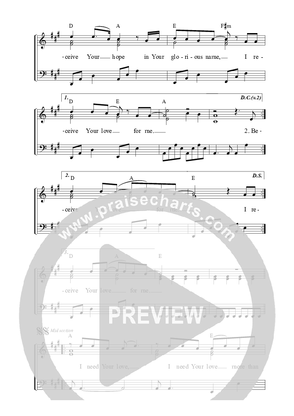 I Receive Your Love Piano/Vocal (ALM:uk)