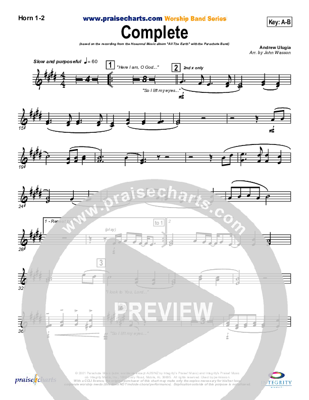 Complete French Horn 1/2 (Parachute Band)