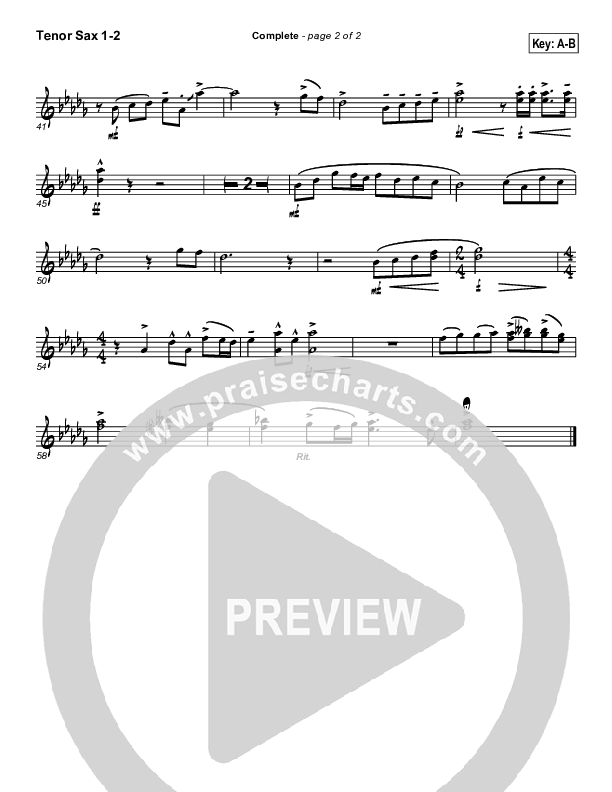 Complete Tenor Sax 1/2 (Parachute Band)