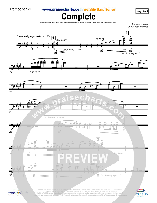 Complete Trombone 1/2 (Parachute Band)