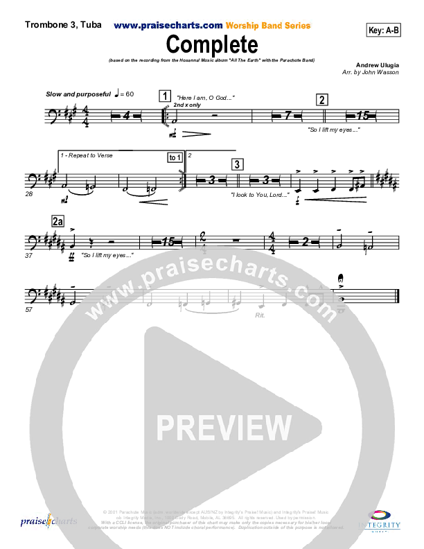 Complete Trombone 3/Tuba (Parachute Band)
