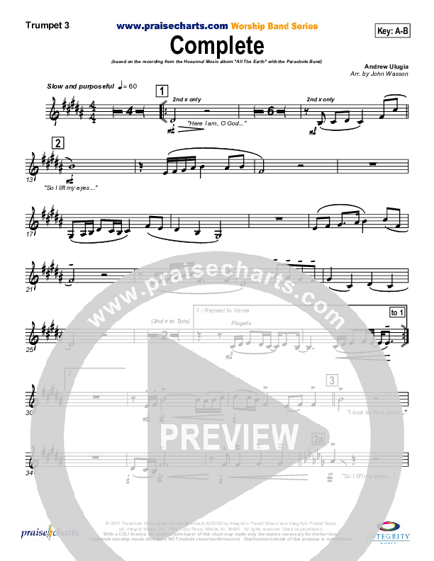 Complete Trumpet 3 (Parachute Band)