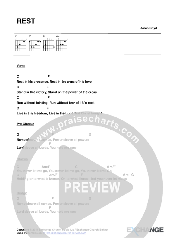 Rest Chords & Lyrics (Bluetree)