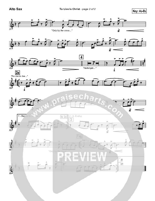 To Live Is Christ Alto Sax (Parachute Band)