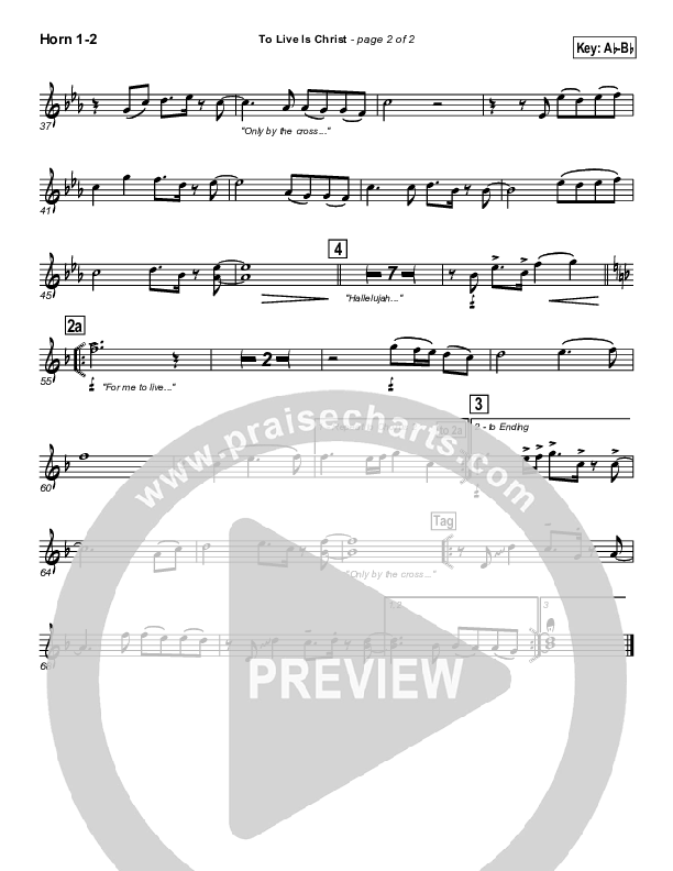 To Live Is Christ French Horn 1/2 (Parachute Band)