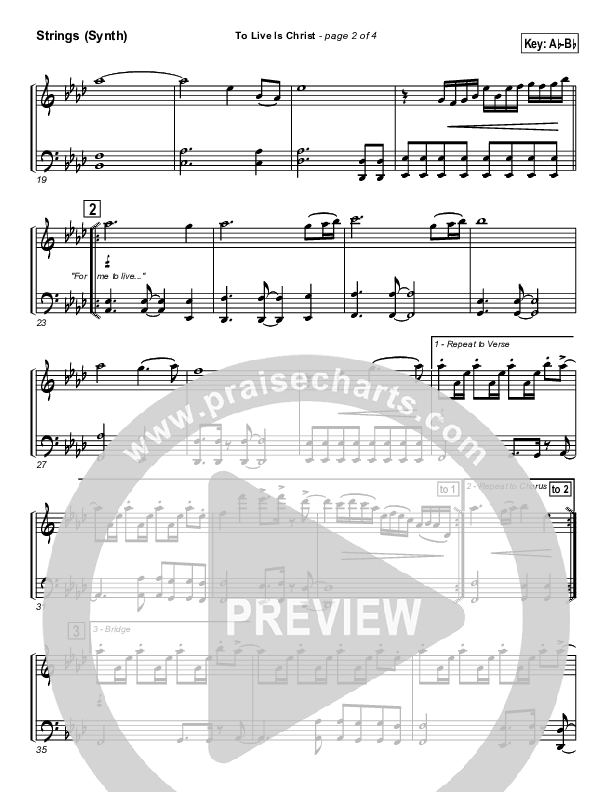 To Live Is Christ Synth Strings (Parachute Band)