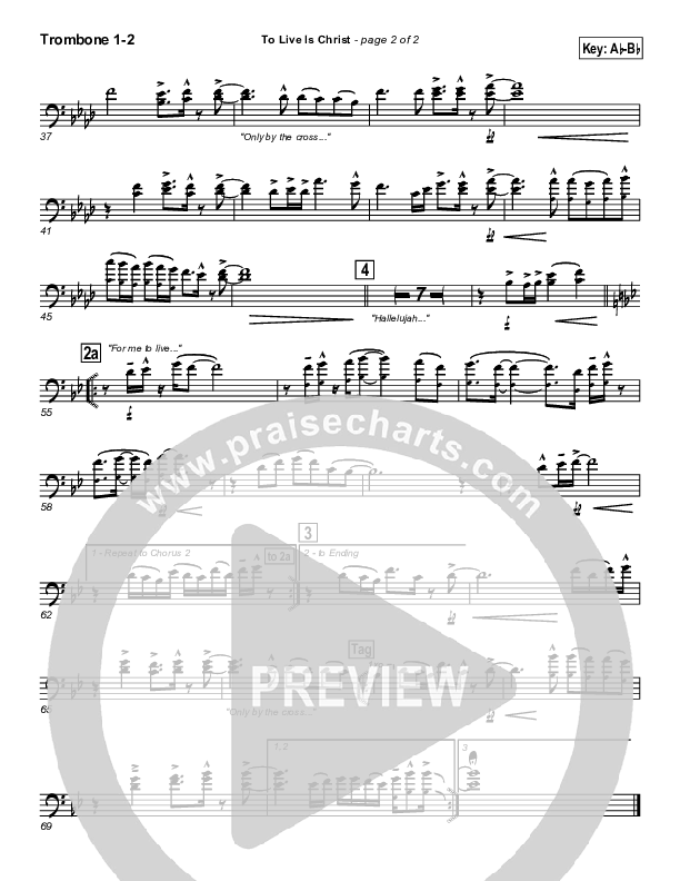 To Live Is Christ Trombone 1/2 (Parachute Band)