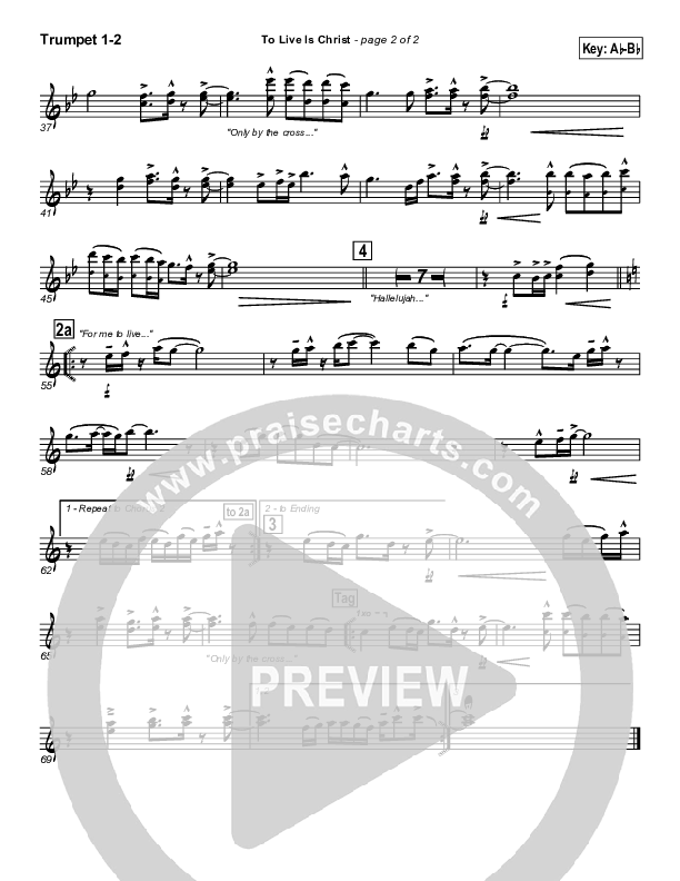 To Live Is Christ Trumpet 1,2 (Parachute Band)