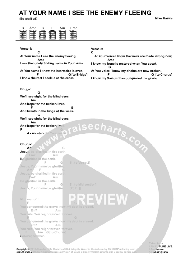 Be Glorified Chord Chart (ALM:uk)