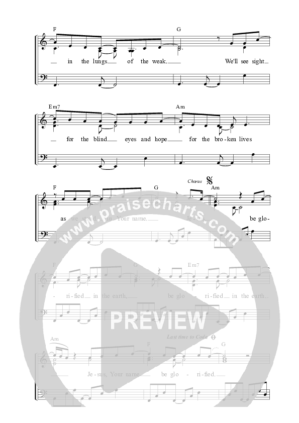 Be Glorified Piano Sheet (ALM:uk)