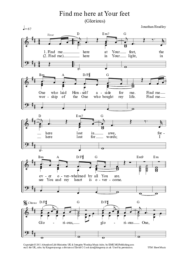 Glorious Piano Sheet (ALM:uk)