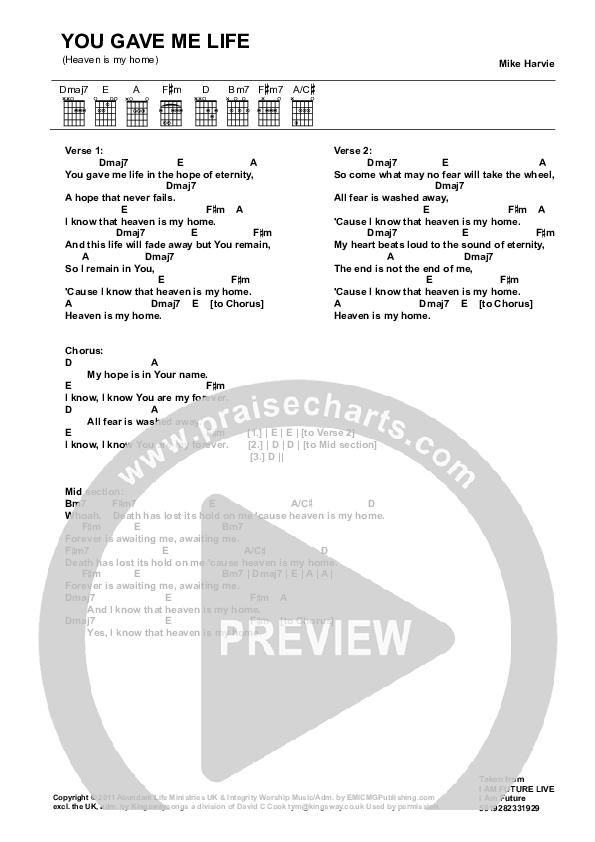 Heaven Is My Home Chord Chart (ALM:uk)