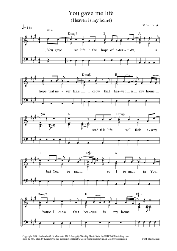 Heaven Is My Home Piano Sheet (ALM:uk)