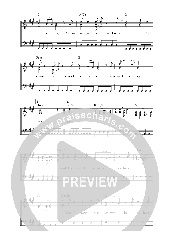 Heaven Is My Home Piano Sheet (ALM:uk)