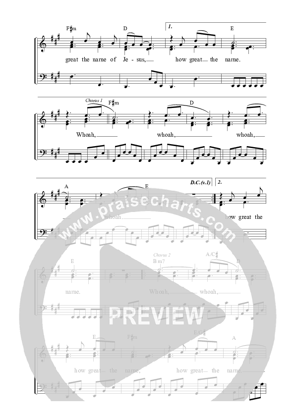 Great The Name Piano Sheet (ALM:uk)