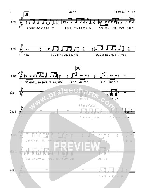 Praise Without End Choir Vocals (SATB) (Robert Sterling)