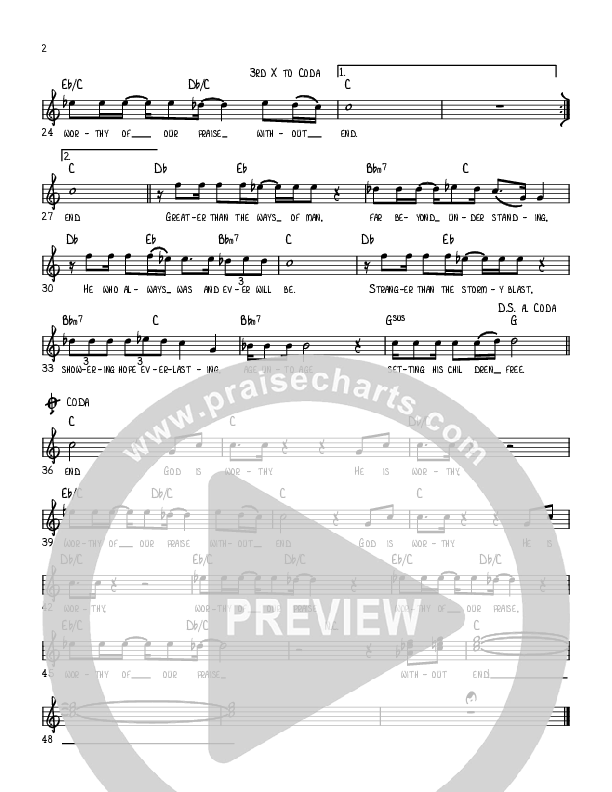 Praise Without End Lead Sheet (Robert Sterling)