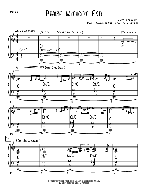 Praise Without End Rhythm Chart (Robert Sterling)
