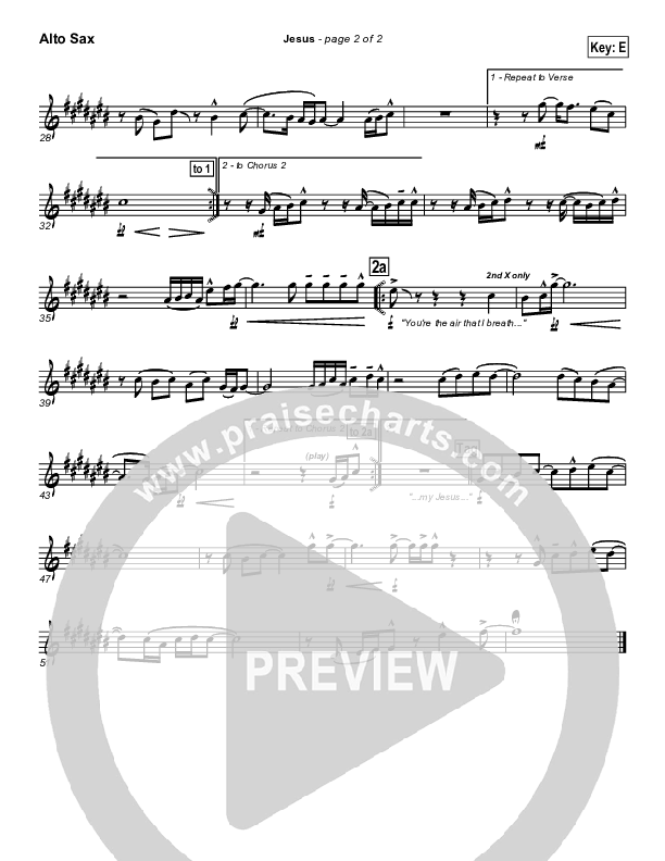 Jesus Alto Sax (Parachute Band)