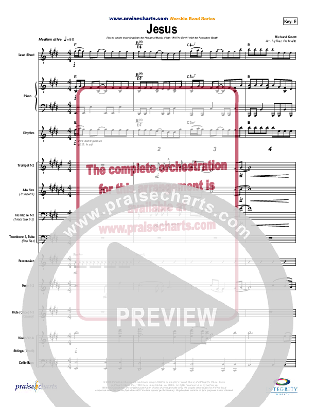 Jesus Conductor's Score (Parachute Band)