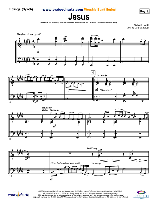 Jesus Synth Strings (Parachute Band)