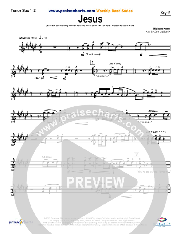 Jesus Tenor Sax 1/2 (Parachute Band)