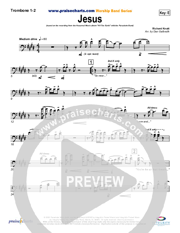 Jesus Trombone 1/2 (Parachute Band)