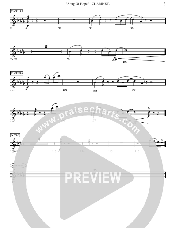 Song Of Hope Clarinet (Ric Flauding)