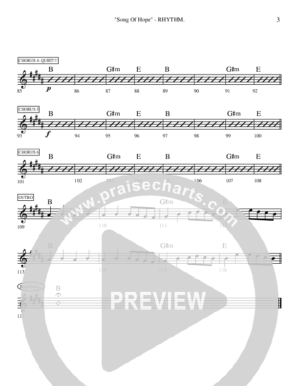 Song Of Hope Rhythm Chart (Ric Flauding)