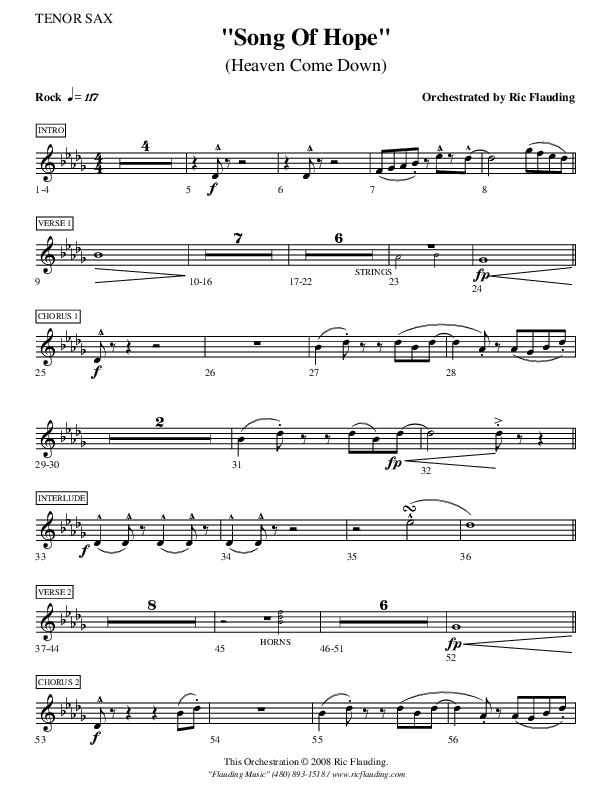 Song Of Hope Tenor Sax 2 (Ric Flauding)