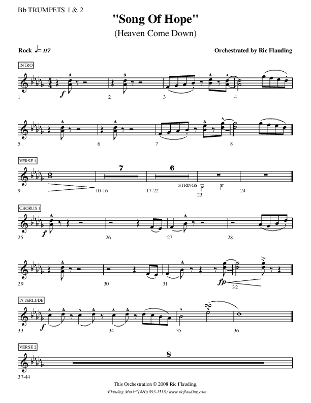 Song Of Hope Trumpet 1,2 (Ric Flauding)