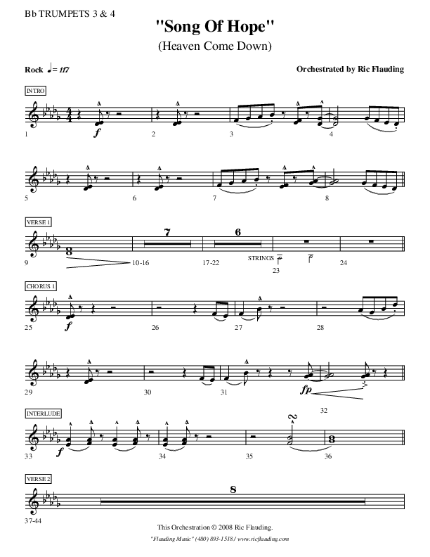 Song Of Hope Trumpet 3/4 (Ric Flauding)