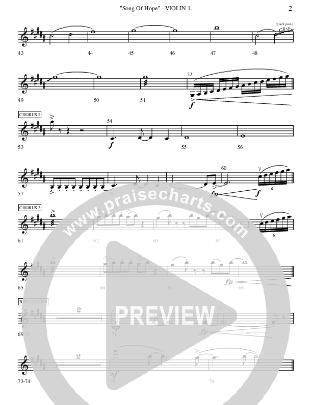 Song Of Hope Violin 1 (Ric Flauding)