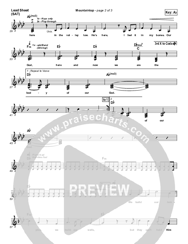 Mountaintop Lead Sheet (SAT) (City Harmonic)