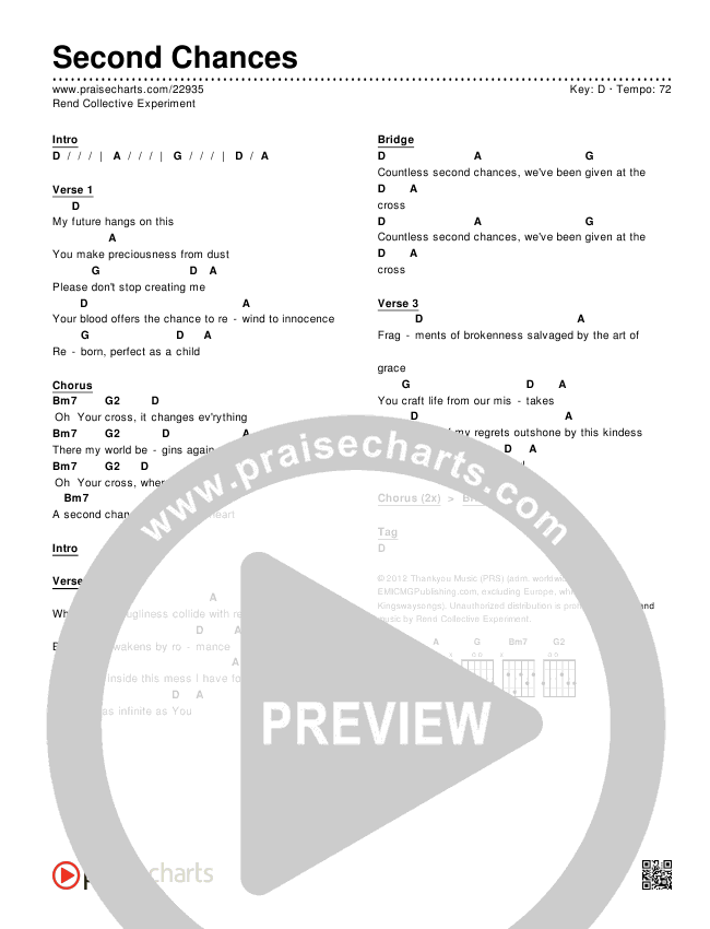 Second Chances Chords & Lyrics (Rend Collective)