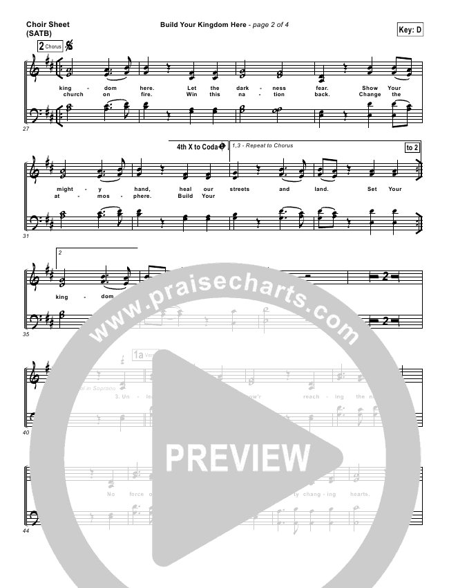 Build Your Kingdom Here Sheet Music PDF (Rend Collective) - PraiseCharts