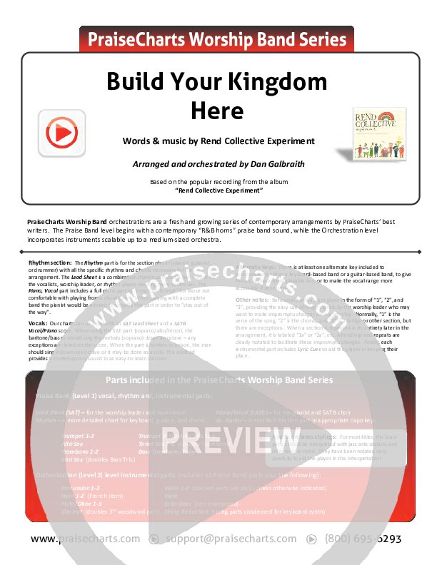 Build Your Kingdom Here Cover Sheet (Rend Collective)