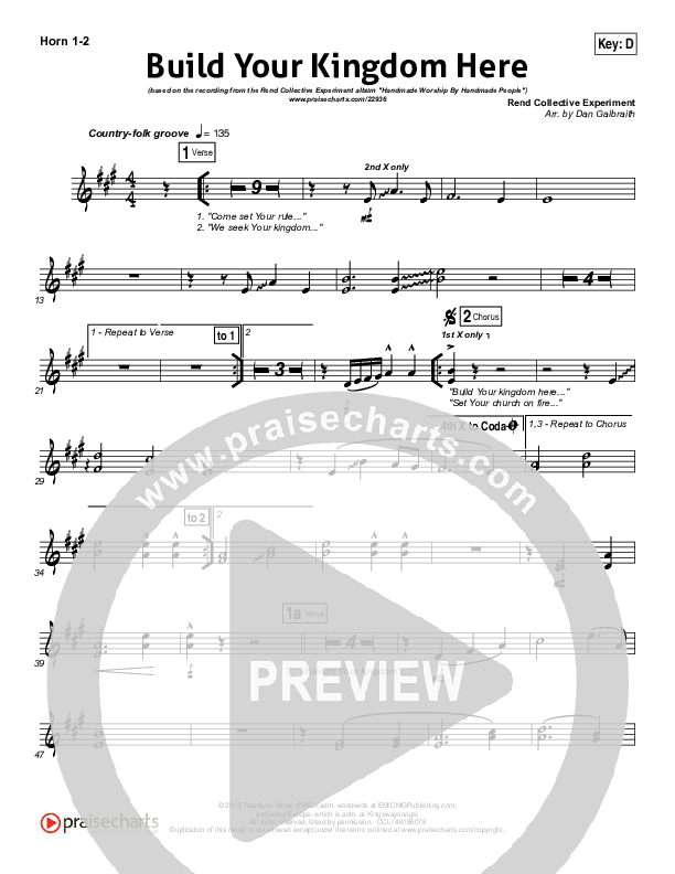 Build Your Kingdom Here Brass Pack (Rend Collective)